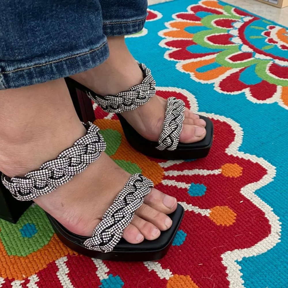 Open Square Toe Block Platform Heels - image 3